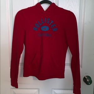 Hollister red sweatshirt.
